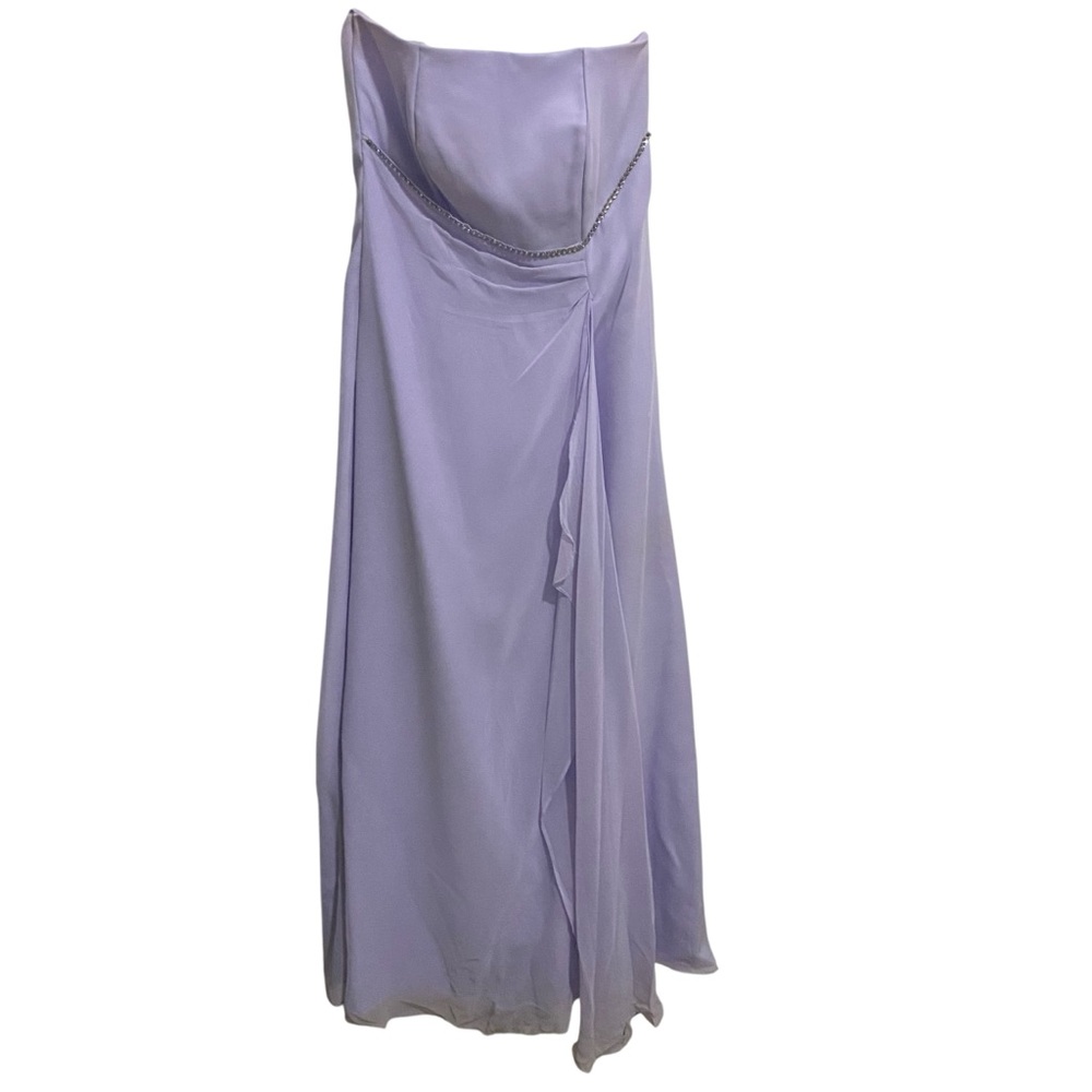 Chic Lavender Strapless Prom Dress
